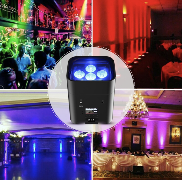 Verleih RGBWA UV Akku  LED Spot  DMX Bühnenlicht 108W – Bild 4